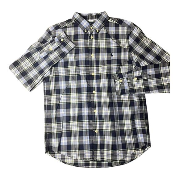Ralph Lauren Blue Mutli Plaid Button Front Dress Shirt XL NWT Preppy Classic - Picture 1 of 6
